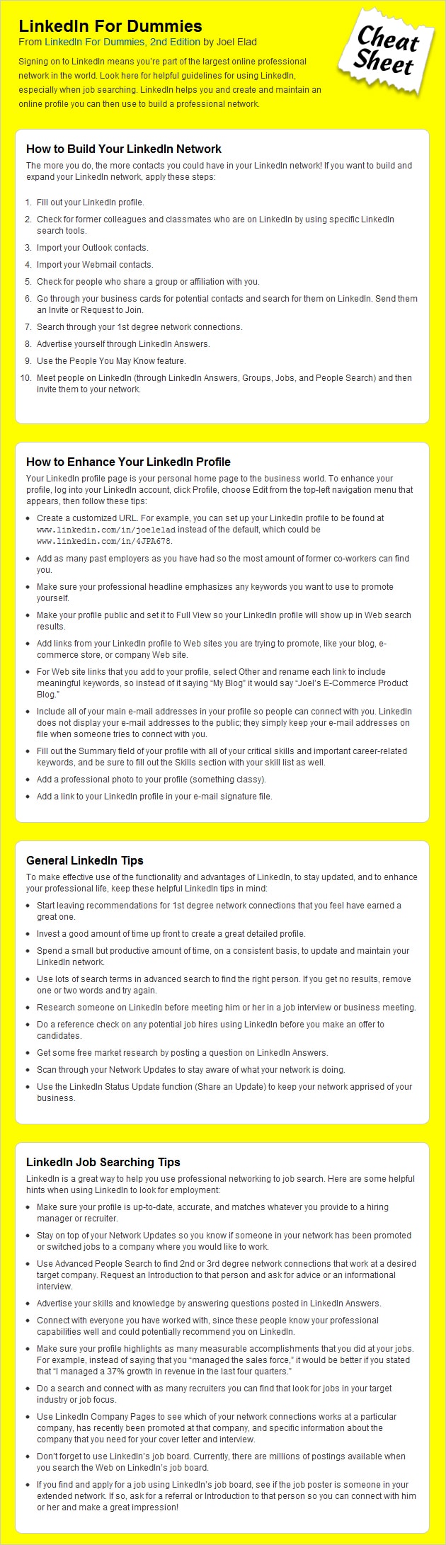 LinkedIn Cheat Sheet For Dummies